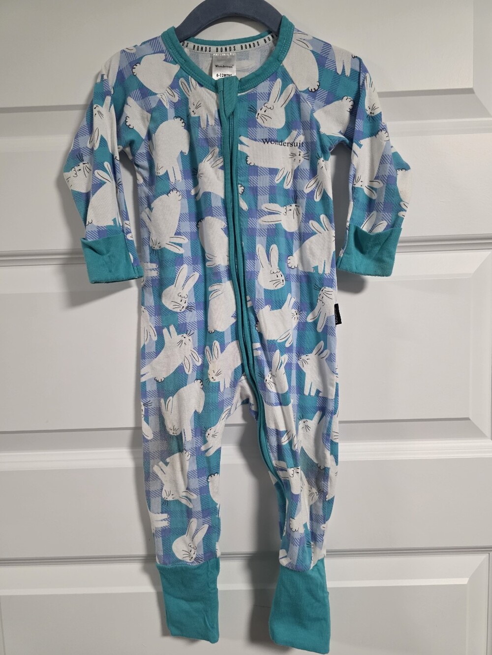 Bonds Plaid with Bunnies Wondersuit